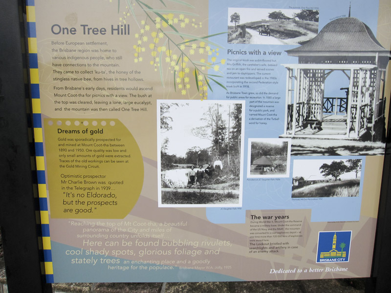 157.Mt. Coot-tha (One Tree Hill) sign