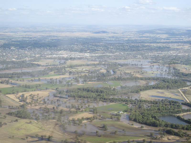 247.Approaching Wagga Wagga, NSW from NW over flooded areas.